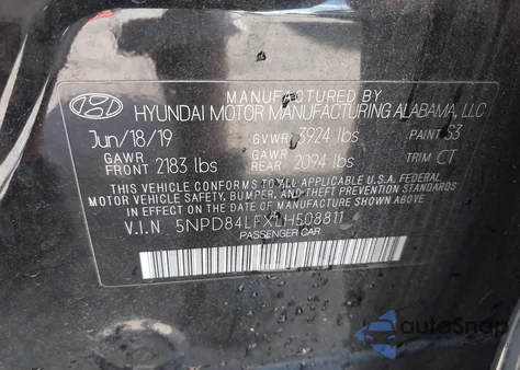 2020 Hyundai Elantra Value Edition из США, поврежденный, VIN 5NPD84LFXLH508811